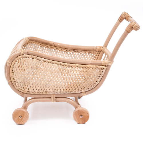 Rachel Rattan Doll Pram Temple & ster