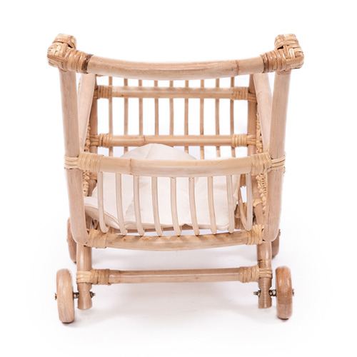 Rachel Rattan Doll Pram Temple & ster
