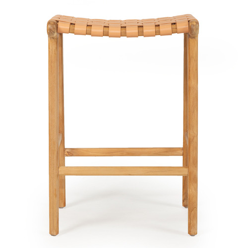 65cm Pasadena Woven Leather Saddle Stool