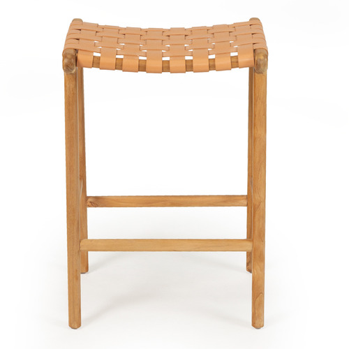 65cm Pasadena Woven Leather Saddle Stool