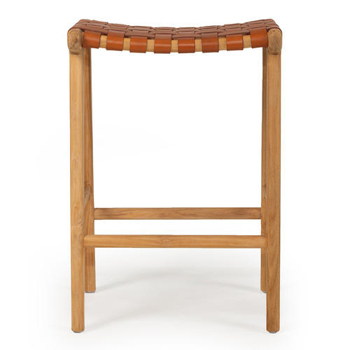 65cm Pasadena Woven Leather Saddle Stool