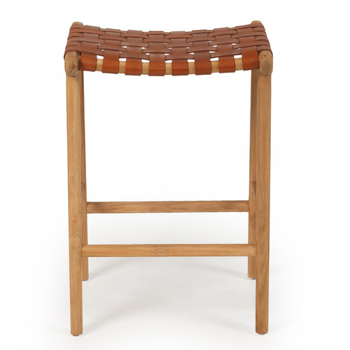 65cm Pasadena Woven Leather Saddle Stool