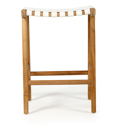 65cm Pasadena Woven Leather Saddle Stool