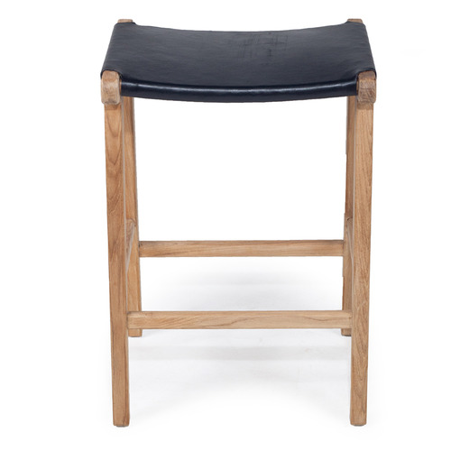 65cm Pasadena Flat Leather Saddle Stool
