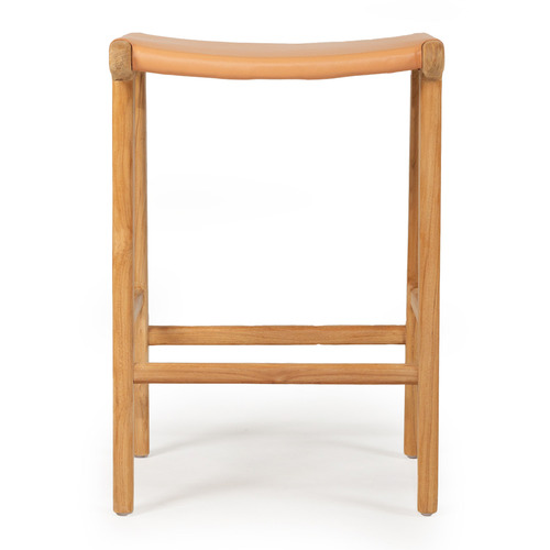 65cm Pasadena Flat Leather Saddle Stool
