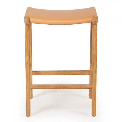 65cm Pasadena Flat Leather Saddle Stool