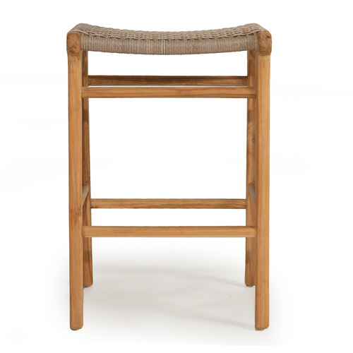 65cm Zen Backless Teak Wood Counter Stool