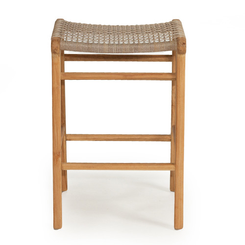 65cm Zen Backless Teak Wood Counter Stool