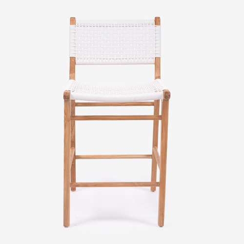 LilaInteriors 65cm Zen Teak Wood Outdoor Counter Stool Temple & ster