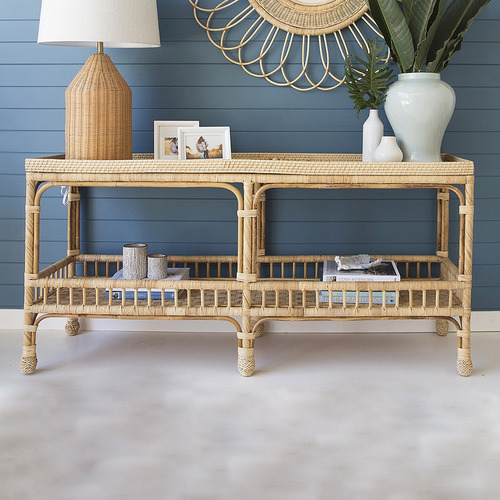 LilaInteriors Cayman Rattan Console Table | Temple & Webster