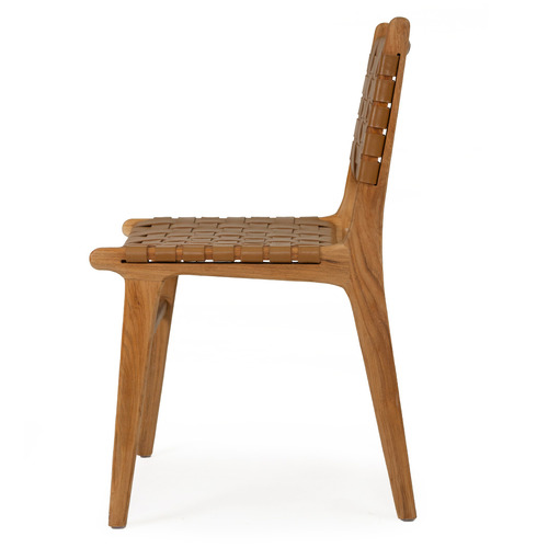 Pasadena Woven Leather Dining Side Chair