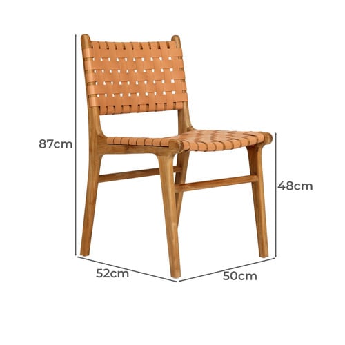 Pasadena Woven Leather Dining Side Chair