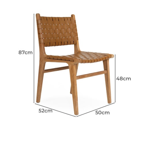 Pasadena Woven Leather Dining Side Chair