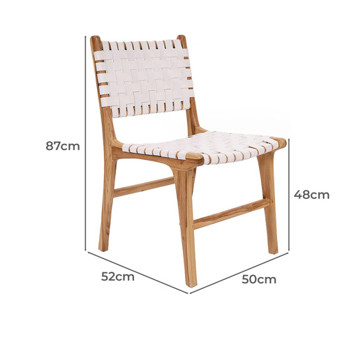 Pasadena Woven Leather Dining Side Chair
