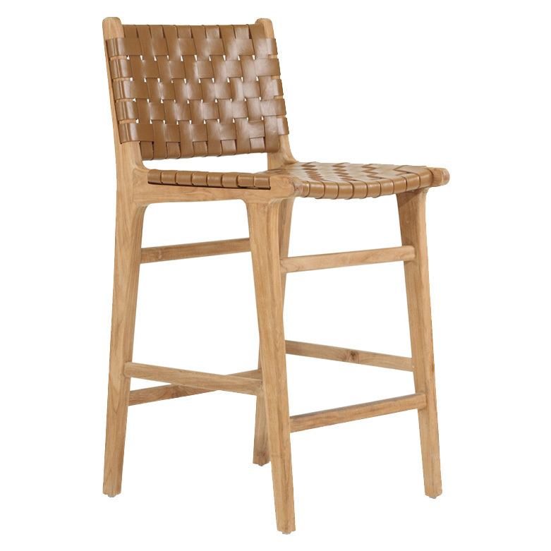 65cm Pasadena Woven Leather Counter Stool