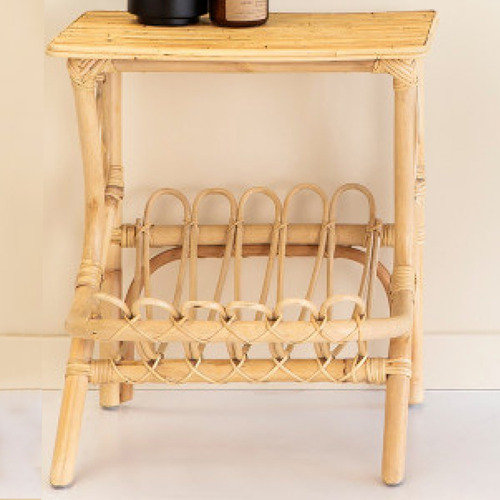 Nunzio Rattan Bedside Table with Magazine Rack