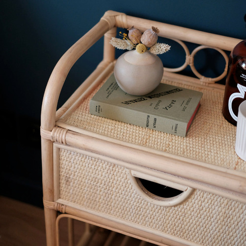 Venezio Rattan Bedside Table