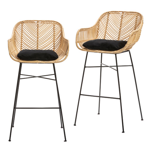 ZZZtime Mattresses 66cm Odessa Rattan Barstools | Temple & Webster