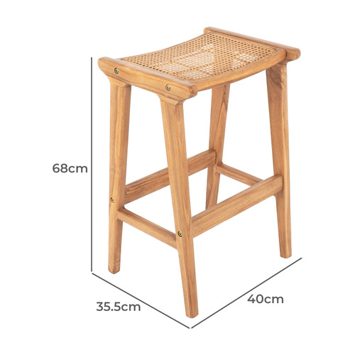 68cm August Rattan & Teak Wood Counter Stool