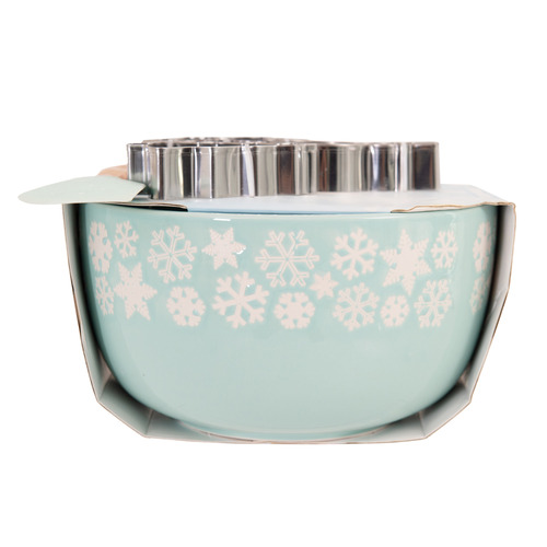 5 Piece Carol Icy Snowflake Mini Mix Bowl Set
