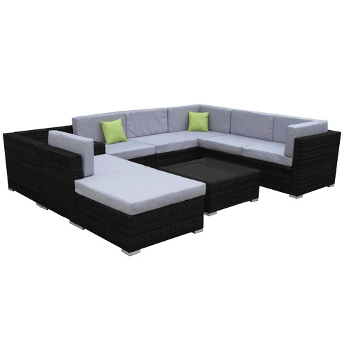 7 Seater Alistair Pe Rattan Outdoor Sectional Sofa Set Temple Webster