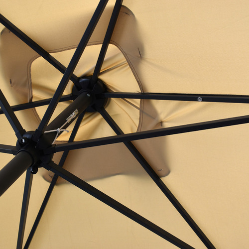 Beige Arcon 3 Metre Garden Umbrella with In-Built Solar LED Lights