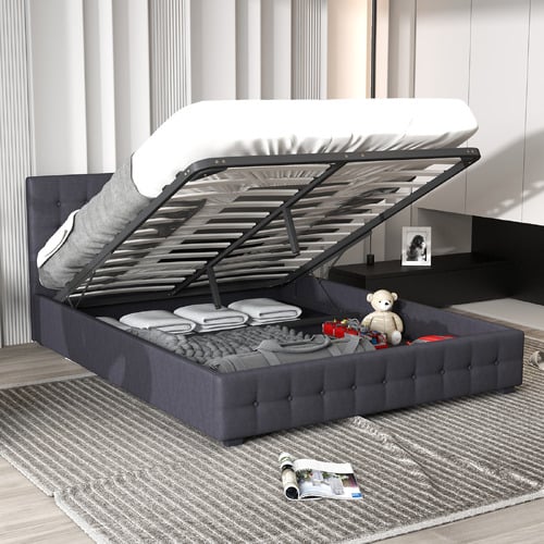 Charcoal-Delphi-Gas-Lift-Storage-Bed