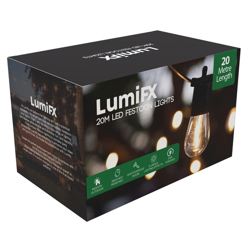 20m Warm White Shelby LED Outdoor Festoon Lights