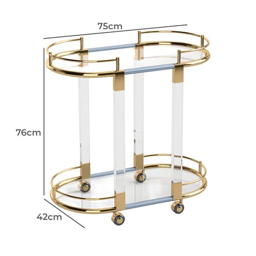 Genevieve 2 Tier Bar Cart