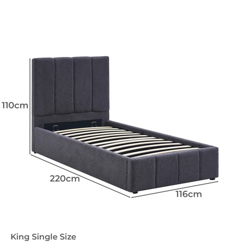 Darina Boucle Gas Lift Bed Frame