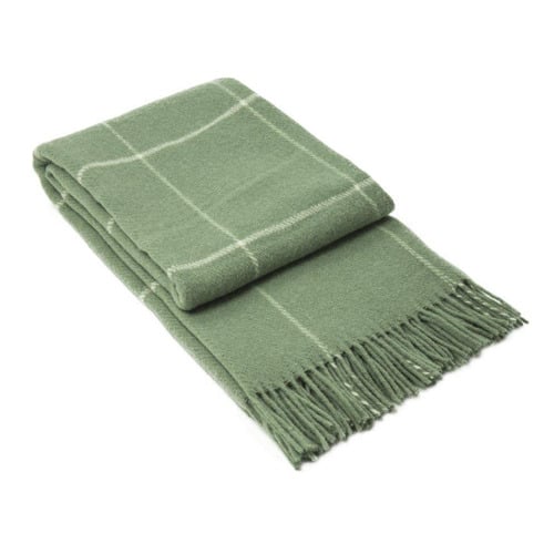 Checkered Brighton New Zealand Wool Throw Rug