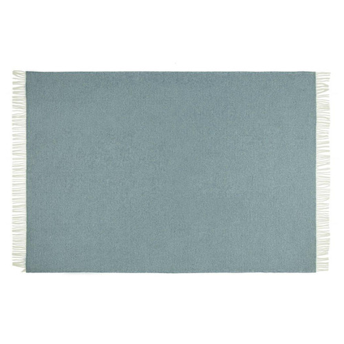 Hampton Merino Wool Throw Rug with White Fringes