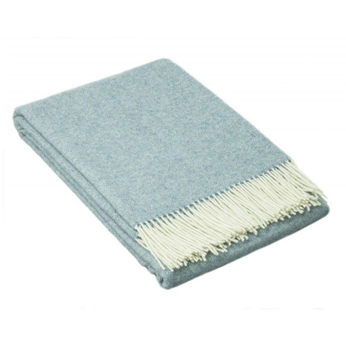 Hampton Merino Wool Throw Rug with White Fringes
