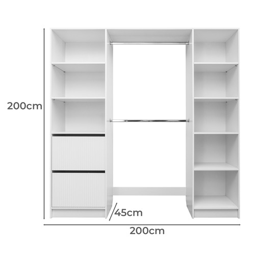 Basel Fluted Built-In Wardrobe | Temple & Webster