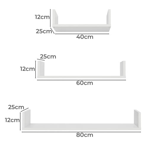 3 Piece Oslo Wall-Mounted Shelf Set
