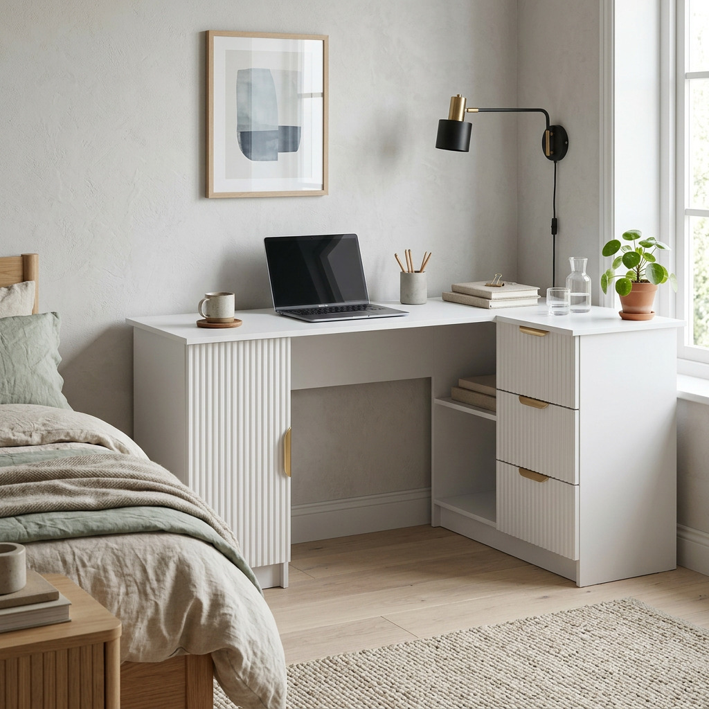 Sifiona Pull Handle L-Shape Desk