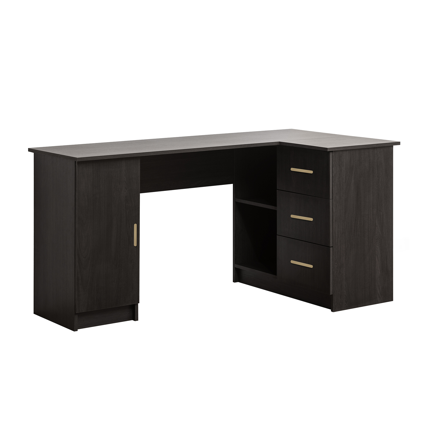Bekston Oval Handle L-Shape Desk