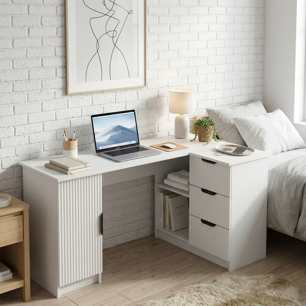 Sifiona Pull Handle L-Shape Desk