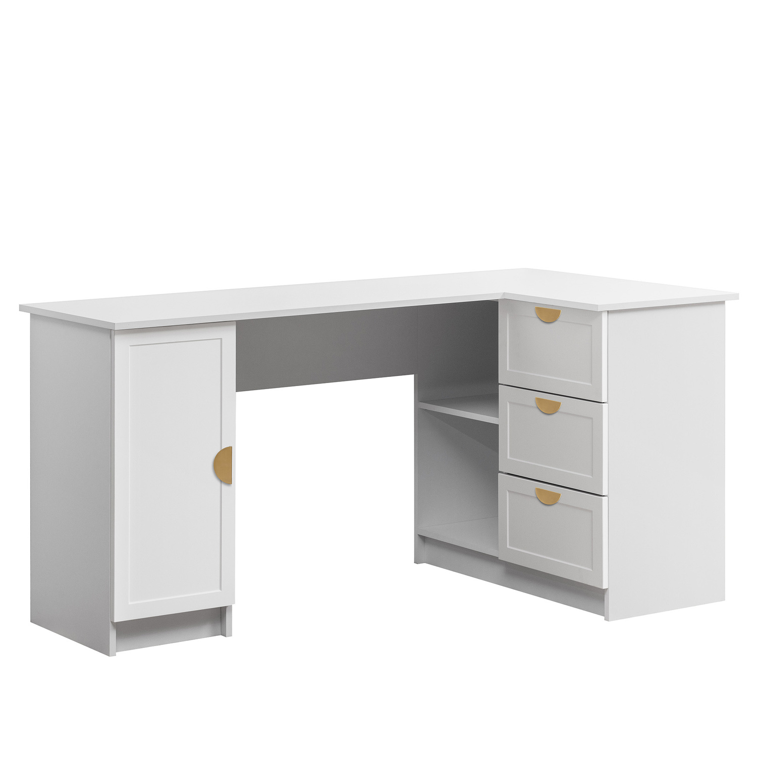 Michelin Half Moon Handle L-Shape Desk