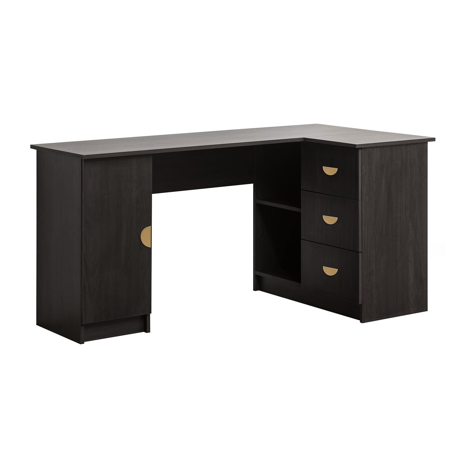 Bekston Half Moon Handle L-Shape Desk