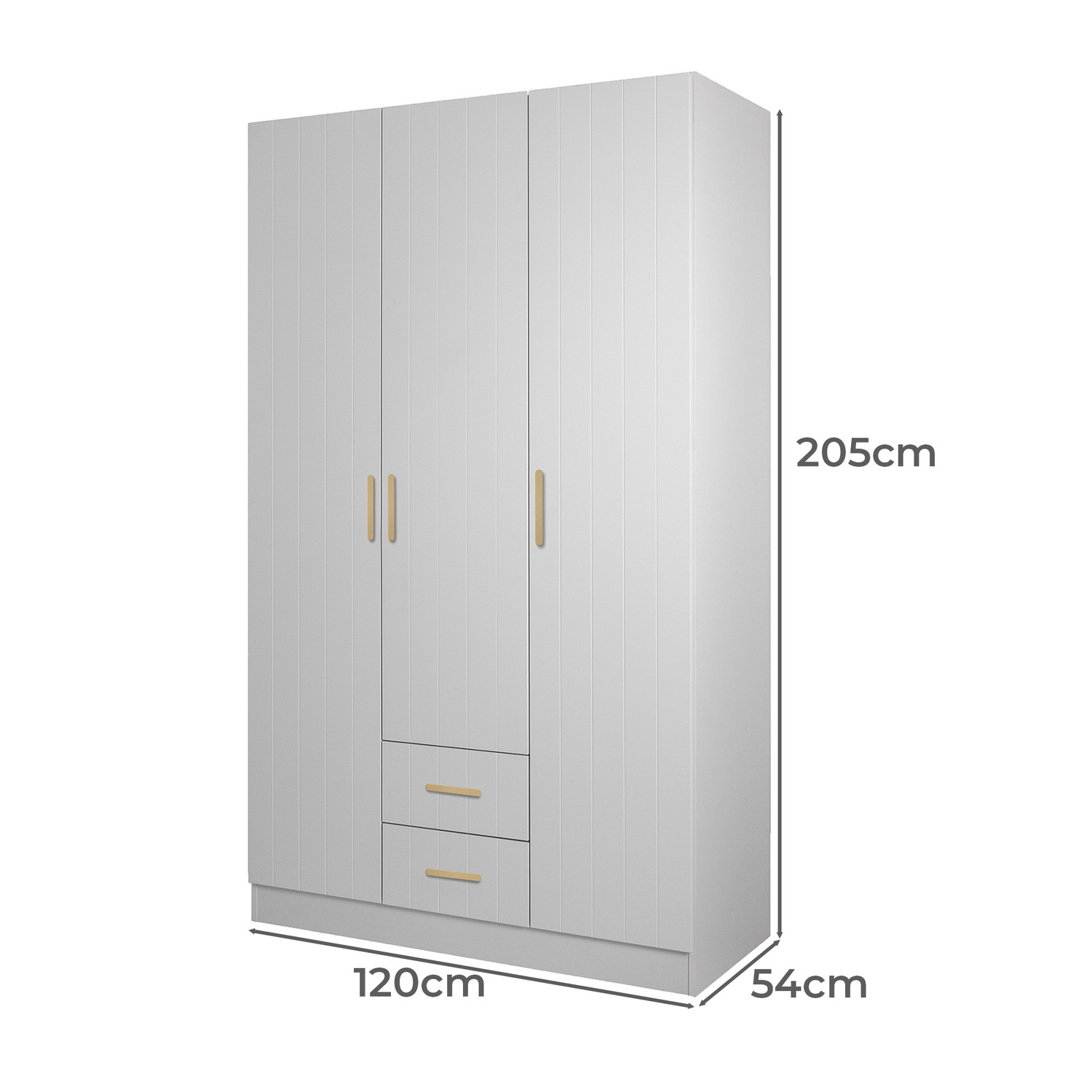 Sifiona 3 Door 2 Drawer Wardrobe