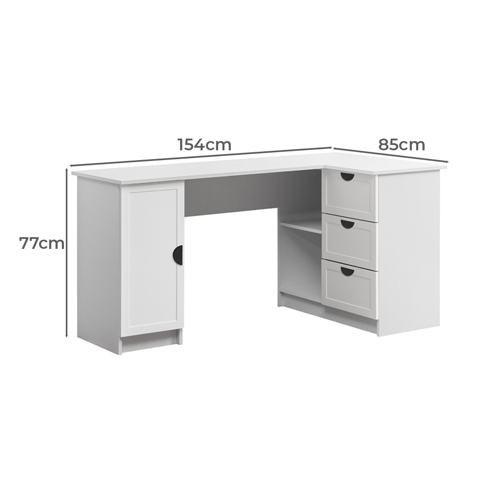 Michelin Half Moon Handle L-Shape Desk