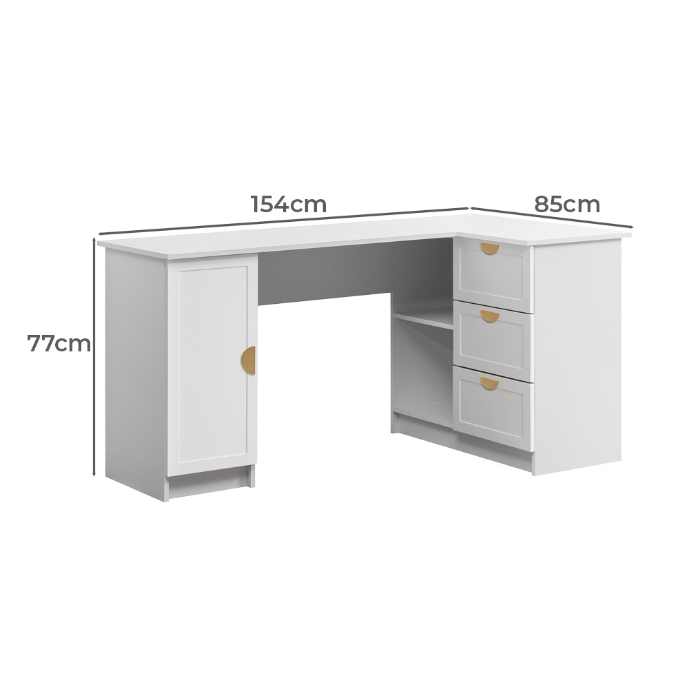 Michelin Half Moon Handle L-Shape Desk