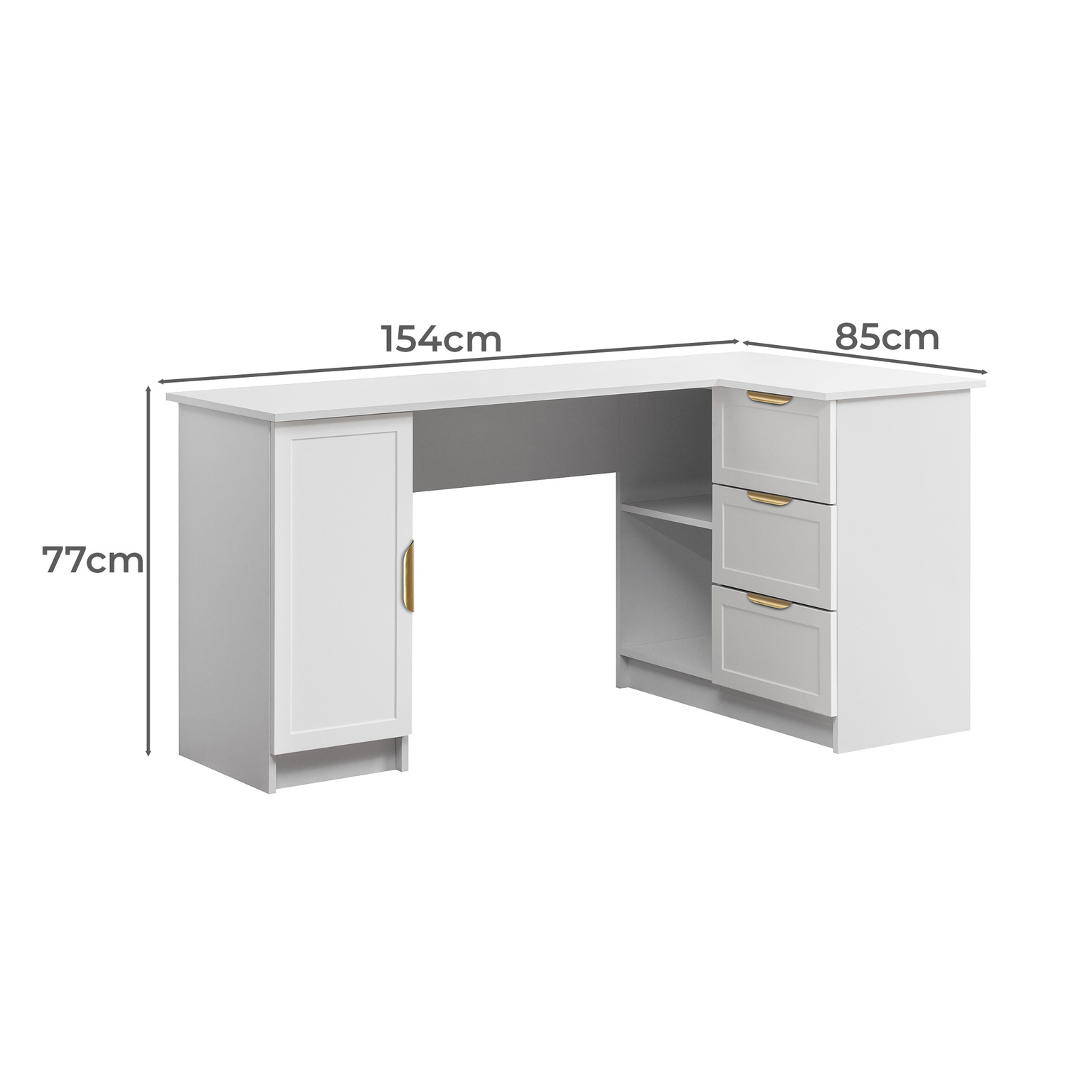Michelin Pull Handle L-Shape Desk