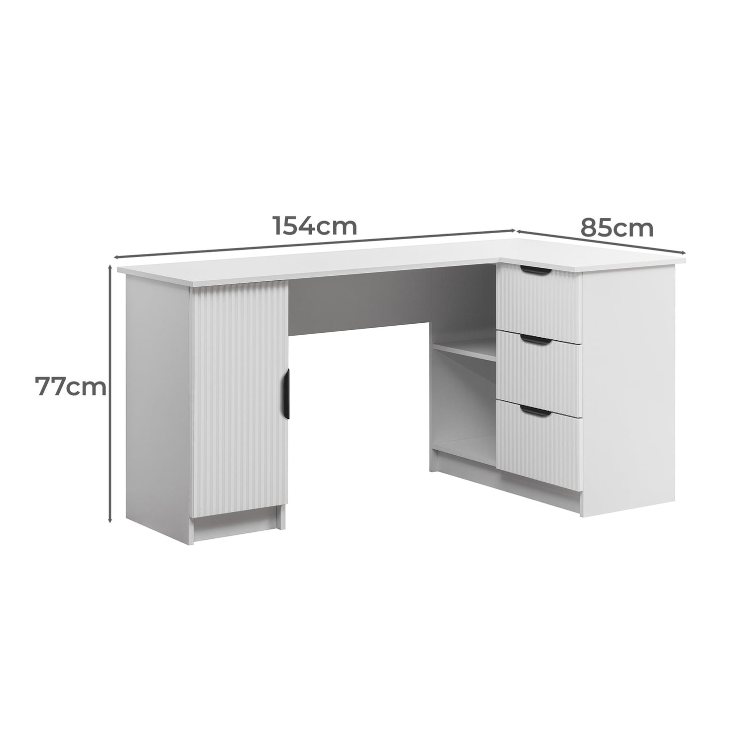 Sifiona Pull Handle L-Shape Desk