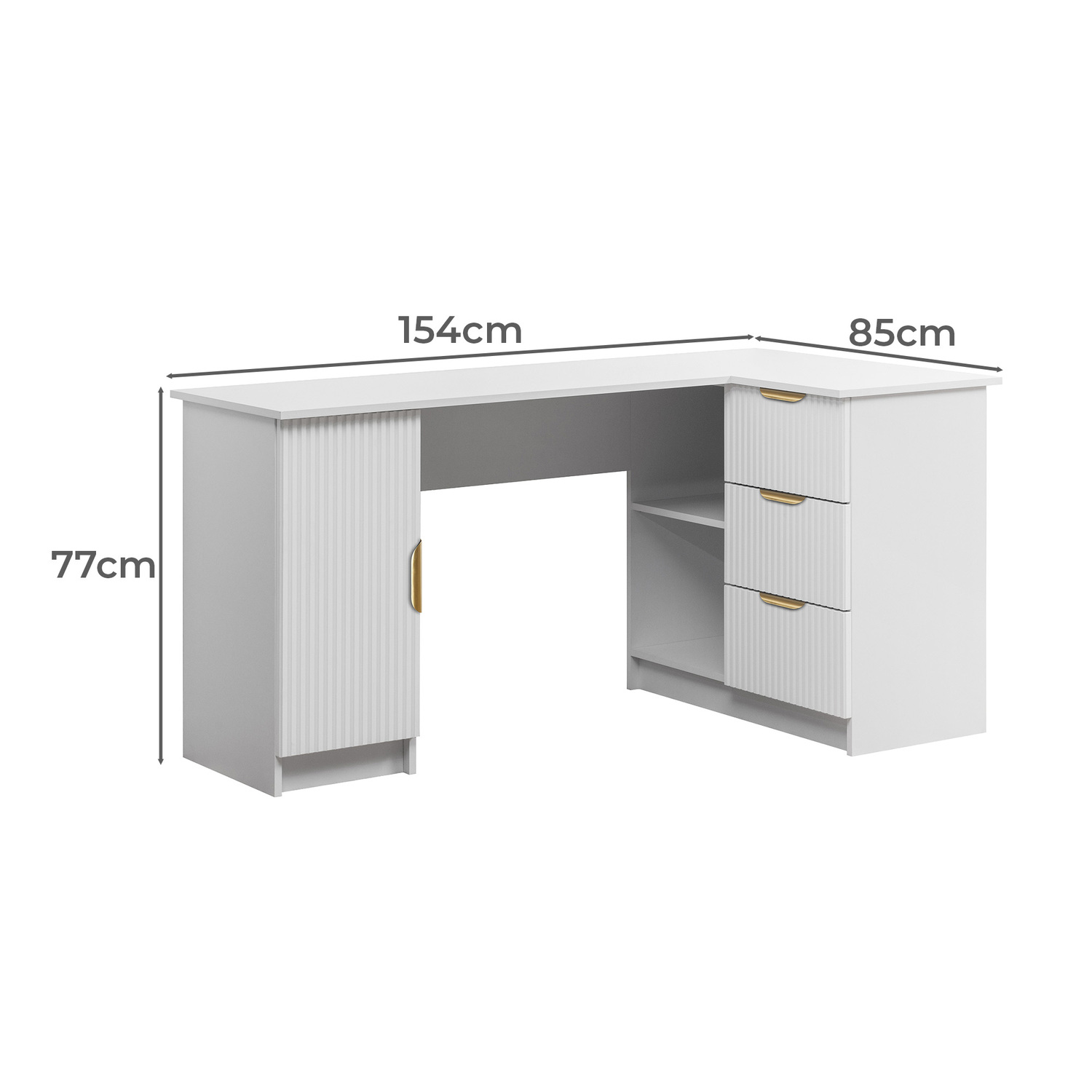 Sifiona Pull Handle L-Shape Desk