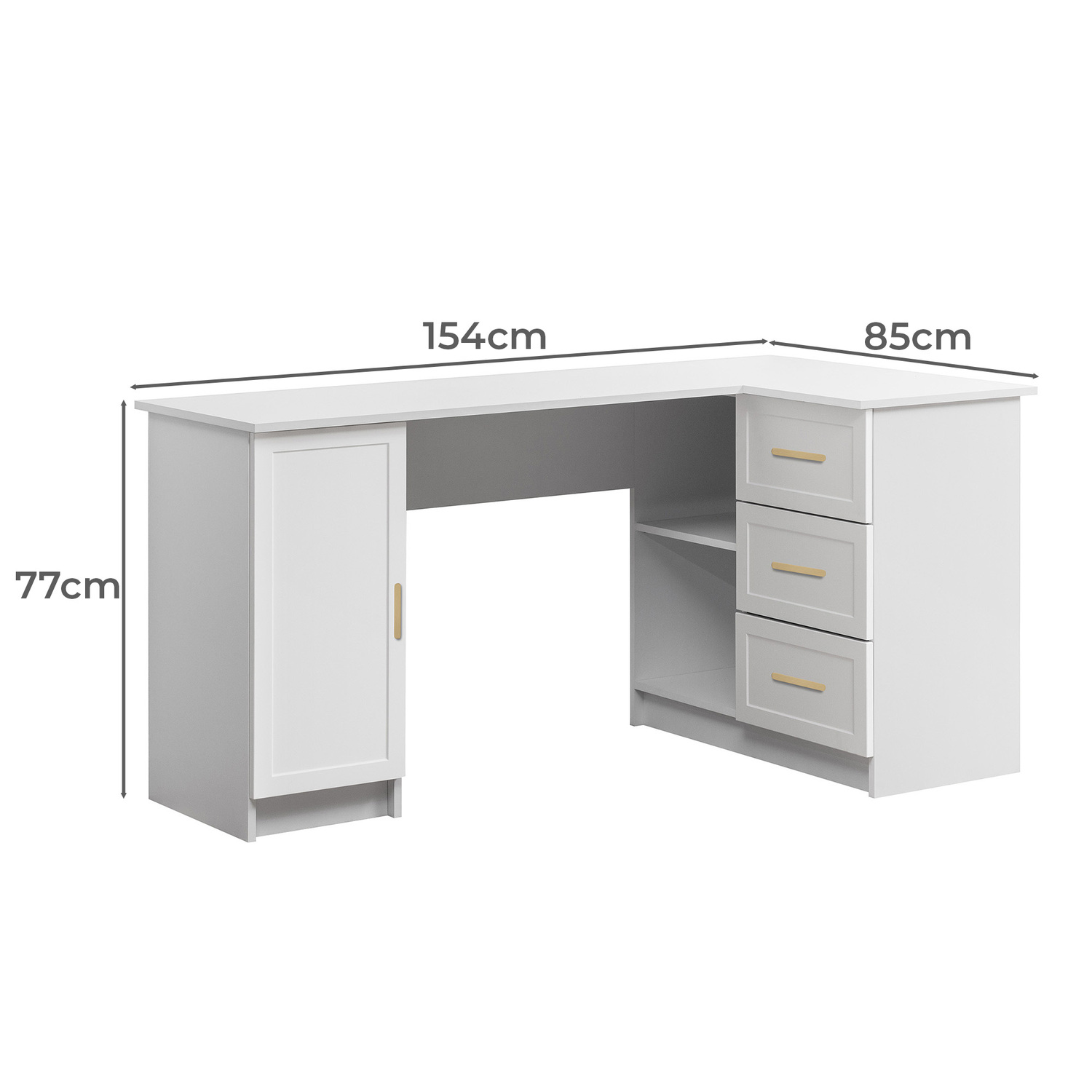 Michelin Oval Handle L-Shape Desk