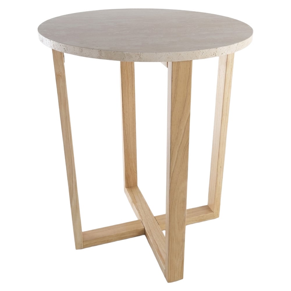 Kiri Travertine-Look Side Table