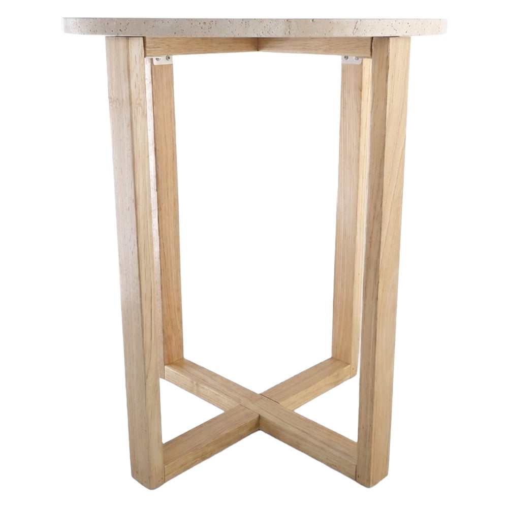 Kiri Travertine-Look Side Table