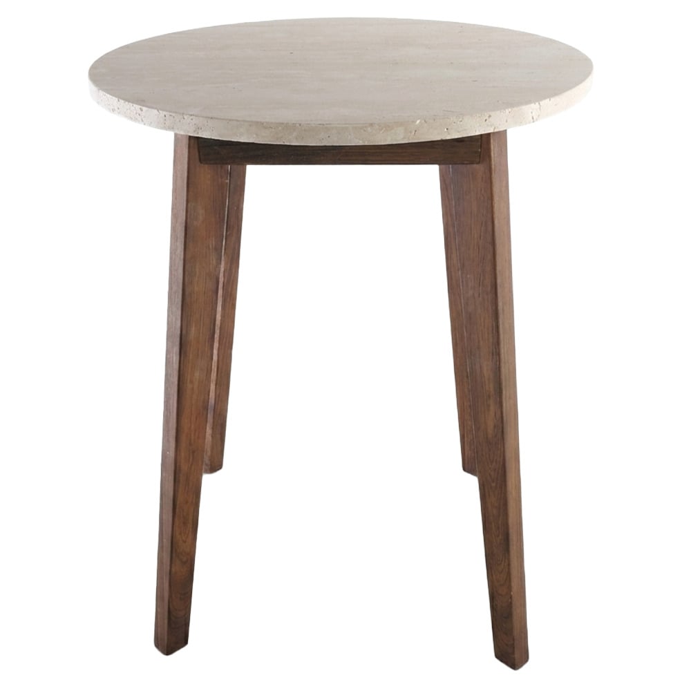 Kumi Travertine-Look Side Table
